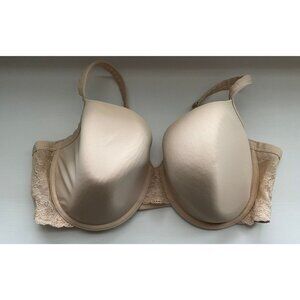 Ambrielle Woman Lightly Lined Beige Underwire Bra with Lace Trim Women's 42D